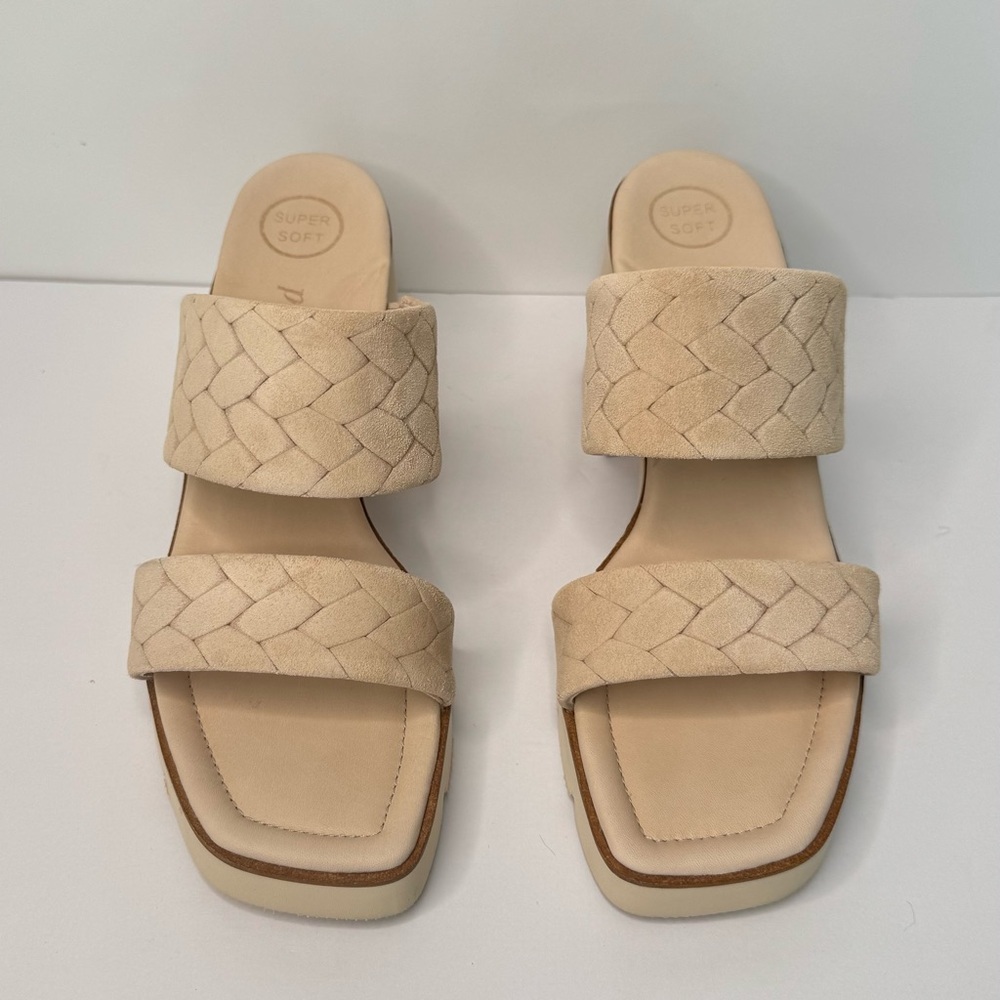PAUL GREEN Lancy Sabbia Tan Suede Block Heel Sandals Mules Size 10 (UK 7.5) - Picture 5 of 15